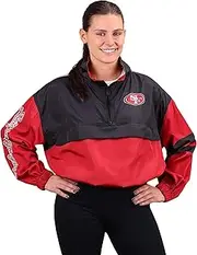 FOCO Women's Olivia Culpo X San Francisco 49ers NFL Winning Play Windbreaker Jacket