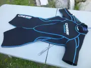 Cressi Women's Small Tortuga Shorty Neoprene Wetsuit, Black/ Aquamarine 2.5mm