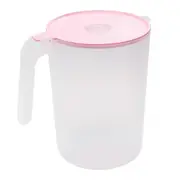1Pc 2000ML Plastic Beverage Kettle Heat Resistant Cold Water Jug Juice Pitcher with Handle(Pink)