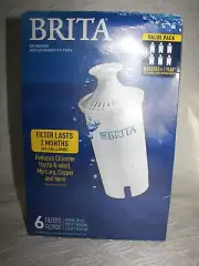 Lot 2 Brita Stream Water Filter 3-Pack Standard Replacement Filters 6 Total