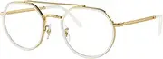 [Ray-Ban] RX3765V Eyeglasses Bundle: RX 3765V 2500 Gold and Universal Anti-slip Silicone Leash, Gold