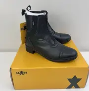 Saxon Syntovia Zip Paddock Boots - Black Equestrian Boot Womens