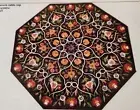 2' antique Design black marble side coffee Table Top inlay malachite stone works