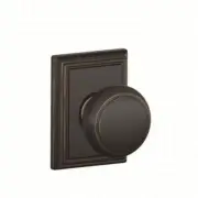 F59 Andover Inside Trim Handleset/Entrance Knob Lock with Addison Trim, Aged Bro