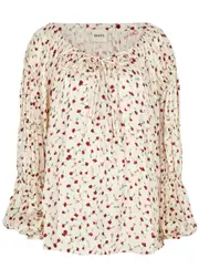 Khaite Leny Floral-print Satin top - Natural - 10 10