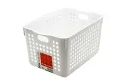 24 x Plastic Storage Baskets Handle Organizer Aerated Bin Laundry 32x21.5x18cm