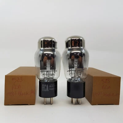2 X 5Z3 RCA TUBE. 1950s BLACK PLATES. PAIR TUBE. RCB201