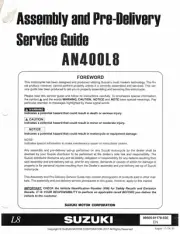 Genuine Suzuki Assembly and Pre-Delivery Service Guide/Manual AN400 2018