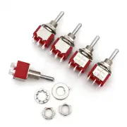 5Pcs SH T8012A 6Pin MOM-OFF-MOM Momentary 3 Position DPDT Mini Toggle Switch
