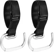 Pack of 2 Nappy Bag Pram Hooks, Leather Pram Bag Holder, Pram Bag Holder Clip with Bag, Pram Pendant Hook
