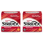 STRIDEX - Alcohol Free Maximum Pads (2% Salicylic Acid) RED - 55pcs (2ea) Set