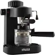4-Cup Espresso/Cappuccino Maker - 120V, Sleek Black Design