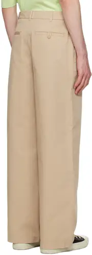 Acne Studios Logo Patch Wide-Leg Trousers XXS,S,XS,L,M sand beige