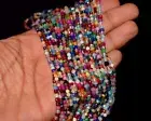 2 Strand 2-3MM Multi Mix Color Stone Faceted Round Gemstone Loose Beads 12"