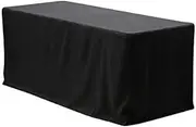 BEEKAY 6' Ft Fitted Black Rectangular Table Cloth 72 inch X 30 inch Trestle Polyester Washable Fabric Table Cover for Wedding Banquet Kitchen Baby Shower Trade Show Fair Booth DJ - 6 ft Black