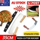 Kitchen Pizza Cutter Rocker Blade Slicer Herb Chopper Vegetable Baking Tool #C