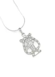 Alpha Chi Omega (AXO) Badge Pendant with simulated pearls | New Sorority Jewelry