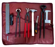 Farrier Tools Hoof Trim Shoeing Kit Hoof Nipper Rasp Knife 8 Pieces Leather Roll