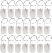 OLIGEI (Pack of 30) 3V CR2032 Battery Holder Case Box with Wires, Translucent Ba