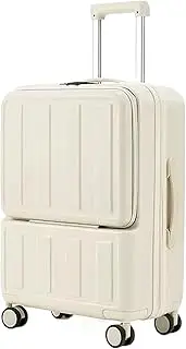 [sdneNest] Carry-on Suitcase Luggage Suitcases with Charging Port Luggage Expandable Combination Lock Luggage Carry-on Suitcases Carry On Luggages (White 22inch)