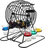 Baosity Bingo Game Hand Draw Lottery Machine with 6 Cups 48 Balls Set for Bar Party