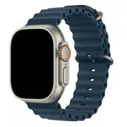 42mm/41mm/40mm/38mm - Midnight Blue Silicone Ripple Strap for Apple Watch , Compatible with Series 10/9/8/7/6/SE/5/4/3/2/1 [WTAGEN0164]