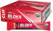 CLIF Bloks Energy Chews (Strawberry) Energy Caffeine 18 packets x 60g