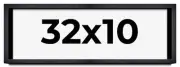 32x10 Shadow Box Frame Black | 1 Inches Deep Real Wood Farmhouse Shadowbox Displ