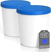 SUPTOP Ice Cream Containers (2 Pack - 1L Each) Reusable Storage Tubs with Lids for Ice Cream, Sorbet and Gelato, Blue