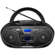 JVC Portable Bluetooth CD Player Boombox/USB/MP3/FM Radio/LCD Display 2x 4W SPKR