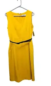 NWT Kasper Size 6 Womens Dark Yellow Knee Length Dress #Y-3-26