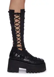 [Club Exx] Rude Awakening Platform Boots - Black