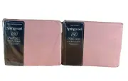 Springmaid Pinafore Pink Twin Flat & Fitted Sheet Set 180 Percale Luxury 90s USA