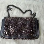 NWT Elie Tahari Camille Sequin Shoulder Bag Handbag Buttery Soft Chain Handle