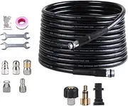 [Shengsenfu] High Pressure Washer Drain Hose Cleaning Kit, 30m Sewer Jetter Kit for High Pressure Washer Blaster Drain Hose 5800PSI 1/4 Inch NPT Corner Jetting Cleaning Pipe Button Nose Rotating Nozzle