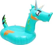 KOMBIUDA Inflatable Floating Bed Creative Cartoon Dragon Easy to Use Swimming Mat for Adults