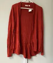 Cato Open Front Draped Cardigan Sweater Size Medium Color Earth Rustic New