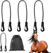 Horse Blanket Straps - Elastic Tail Harness | Adjustable Tailing Strap with Double Ended Clips | Comfortable Animal Sheet Fixing Belt for Outdoor, Home, Zoo