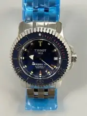 NEW TISSOT Seastar Watch Automatic 44mm Men's Blue Dial Round Swiss Made