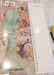 Alphonse Mucha Art Nouveau 16 Month Decorative Calendar 2024