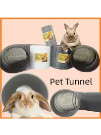 在飛比找松果購物優惠-兔子荷蘭豬花枝鼠倉鼠刺蝟隧道鑽洞玩具寵物解悶隧道躲避屋通道 