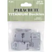 Parachute Cord Bracelet Buckles 15mm 4/Pkg Titanium