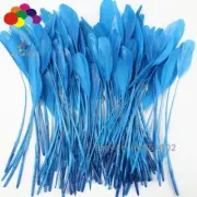 Top Quanlity Stripped Goose Feathers 100 pcs 6-8 inches or 15-20 cm blue lake