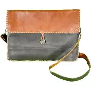 100% hand stitched leather laptop messenger bag- One of a kind