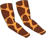 [FHEDVBN] Giraffe Print Arm Sleeves Compression Arm Covers for Men Women Outdoor Sun Sleeves Cooling Sports Sleeve, Black