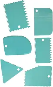 zolyet 6 Pcs/Set Cake Scraper Edge Decorating Cutters Set Comb & Icing SMO for Bread Dough Fonda Tool Purple