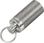 Titanium Waterproof Keychain Pill Holder Container,Portable Mini Size Pill Box Case for Outdoor Travel Camping