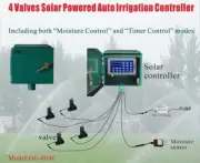 4 Stations Moisture Sensor Based Irrigation Controller Timer Auto Solar powered