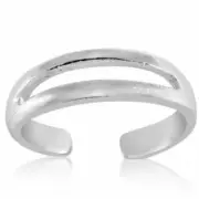 Two Wires Design Toe Ring Genuine Solid Sterling Silver 925 Size Adjustable