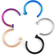 [AKOAK] Akak Store Unisex 20 Pcs/Lot Assorted Nose Studs Rings,Stainless Steel Body Jewellery Piercing Nose Open Hoop Ring,Earring Piercing Studs,Body Slave Jewellery